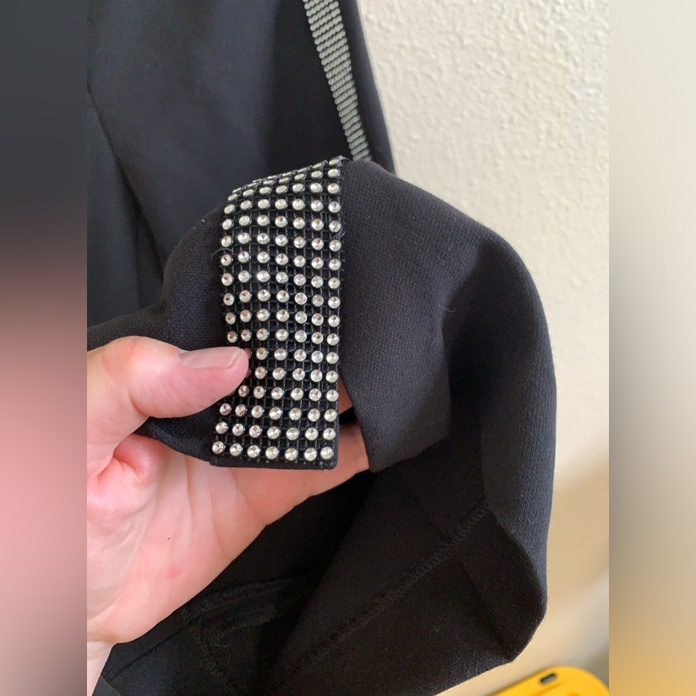 THE FLARE Black Dress Pants With Rhinestone Strips On Sides 🌴 - Picture 6 of 8